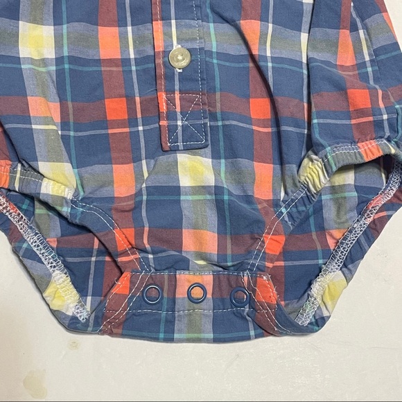 OSHKOSH B'GOSH PLAID ONE PIECE SHIRT SIZE 3 Month - Picture 3 of 6